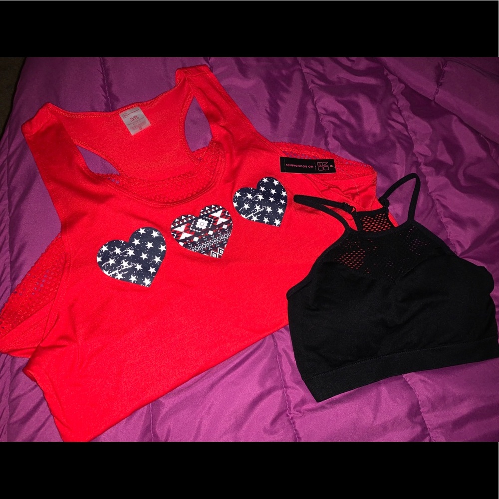 Juniors no boundaries tank top with sports bra
